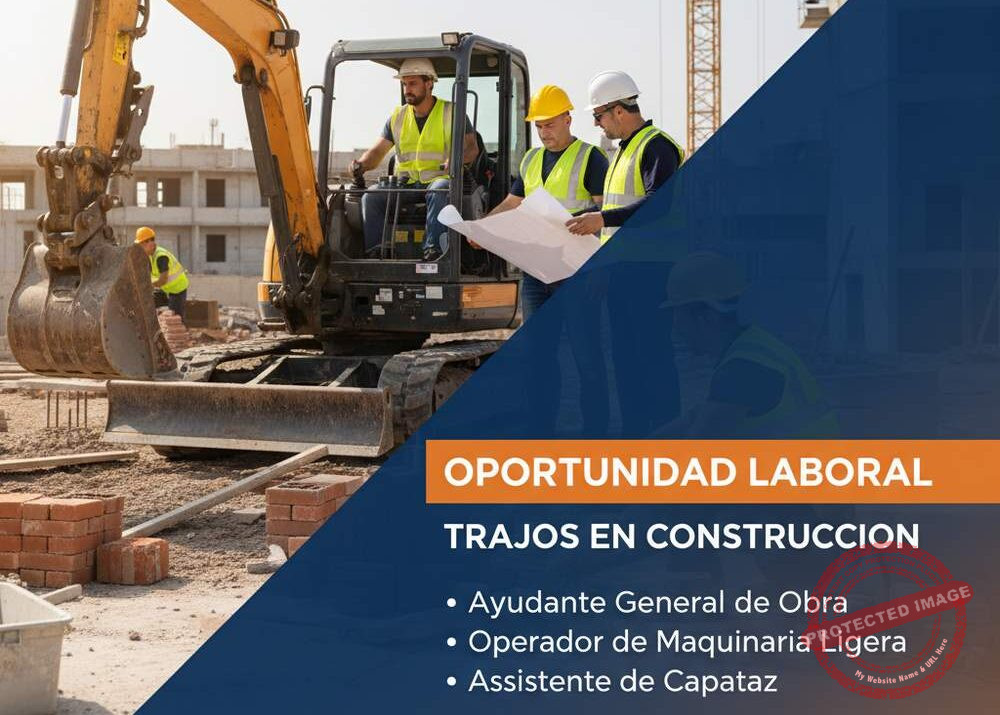 Trabajo en Construcción con más de 120 plazas para operarios y ayudantes